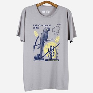 Arara-azul-de-lear - cinza - Camiseta Yes Bird