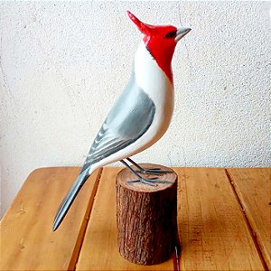 Cardeal - Miniatura madeira Valdeir José