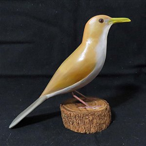 Sabiá-barranco - Miniatura madeira Valdeir José