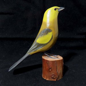 Sanhaço-do-coqueiro - Miniatura madeira Valdeir José