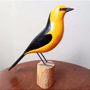 Veste-amarela - Miniatura madeira Valdeir José