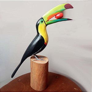 Tucano-de-peito-amarelo - Miniatura madeira Valdeir José