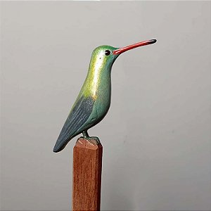 Beija-flor-dourado - Miniatura madeira Valdeir José