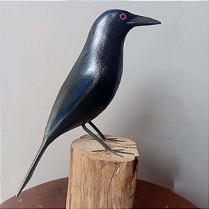 Pássaro-preto - Miniatura madeira Valdeir José