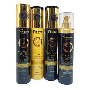 Kit Gold Lifting Shampoo, Condicionador, Finalizador, Sérum - Tuon