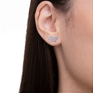 BRINCO BORBOLETA PRATA 925
