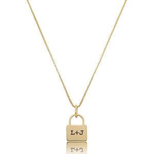 GARGANTILHA PERSONALIZADA COM PINGENTE CADEADO COM INICIAS