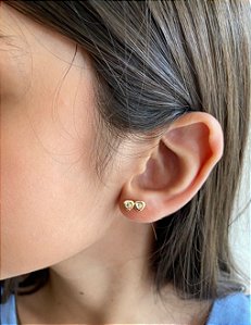 BRINCO 2 CORAÇÕES - BANHADO A OURO 18K