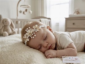 Tiara Flores Com Borboleta Off