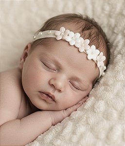 Tiara Delicada Rosa Com Branco