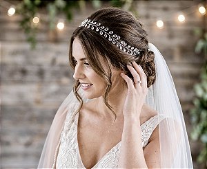 Tiara Gotas de Cristais