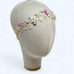 Tiara De Luxo Folhas Madrepérola