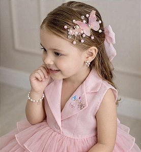 Laço Borboleta Encantada Rosa