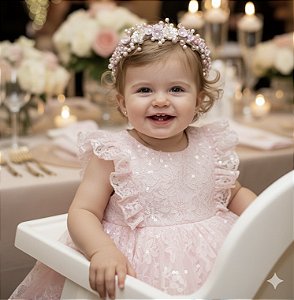 Tiara Maju Rosa Bebê