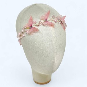 Tiara Borboleta Rose Jardim