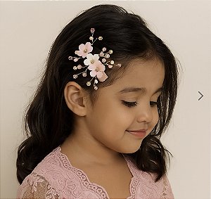 Laço Flores Rosa com Branco