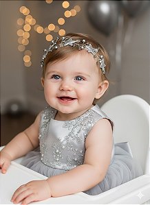 Tiara Cristal Estrela Prata