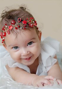Tiara Estrela vermelha Floral