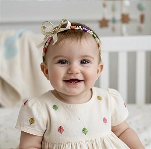 Tiara-Arco Folhagem Madrepérola