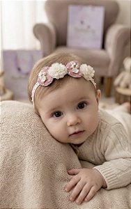 Tiara Dois Corações Rose