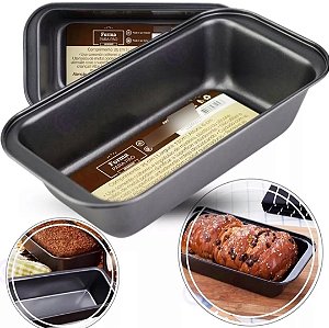 Forma Para Pão e Bolo Antiaderente 25cm x 13cm x 6cm