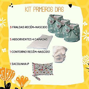 Kit primeiros dias - Fralda ecológica recém-nascido - Pul