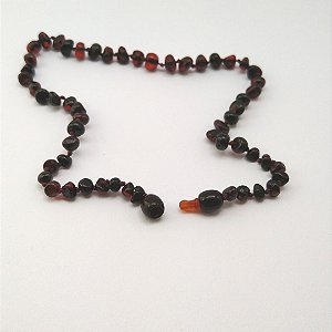 Colar de âmbar báltico barroco cherry polido