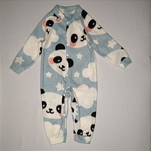 Macacão Bebê Manga Longa Panda
