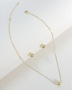 Conjunto bola ouro18k