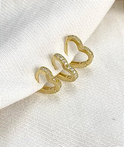 Argolinha click coração cravejada P M G