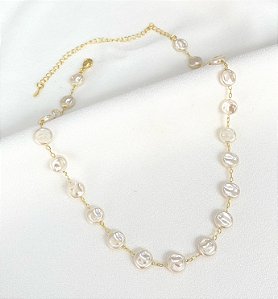 Choker pérolas barrocas