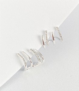 Brinco garras liso e cravejado