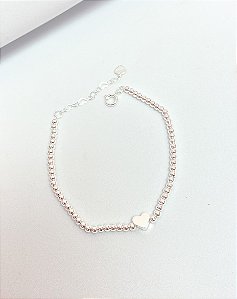 Pulseira bolinhas coração