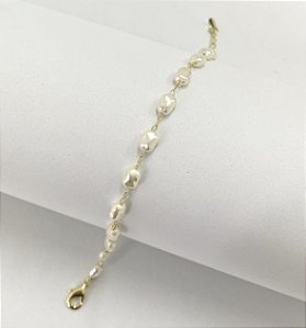 Pulseira pérolas barrocas ovais