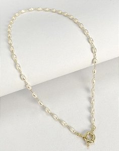 Choker pérolas fecho boia