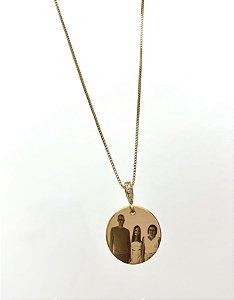 Colar personalizado laser medalha M