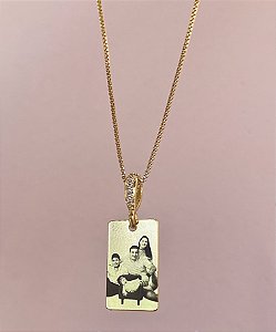 Colar personalizado laser plaquinha media