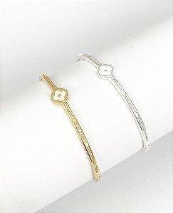 Bracelete trevo madrepérola