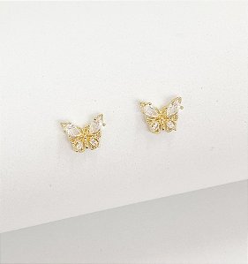 Brinco borboletinha zircônia