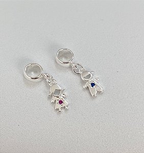 Berloque filhos zirconia
