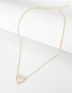 Colar coração madre pérola