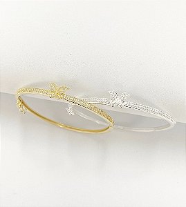 Bracelete borboleta cravejado fecho joia