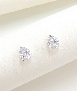 Brinco gota zircônia luxo