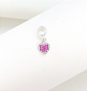 Berloque coração pink