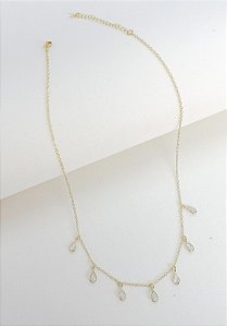Choker gotas cristais