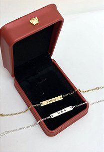 Pulseira portuguesa laser plaquinha