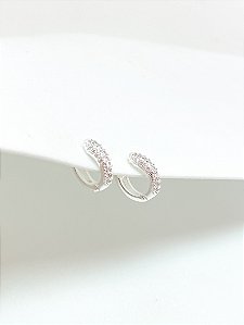 Argolinha click oval cristal