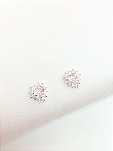 Brinco coração princesa rosa bebê