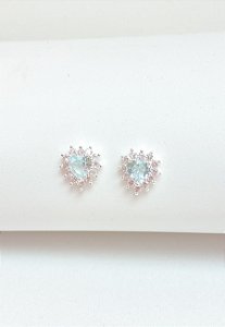 Brinco coração princesa azul Tiffany