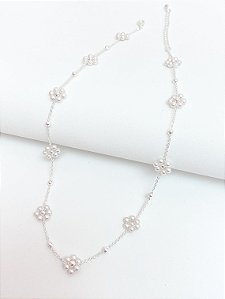 Gargantilha Florzinhas Pérolas